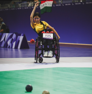 Foto tirada dos Jogos Paralímpicos de bocha, em Paris 2024