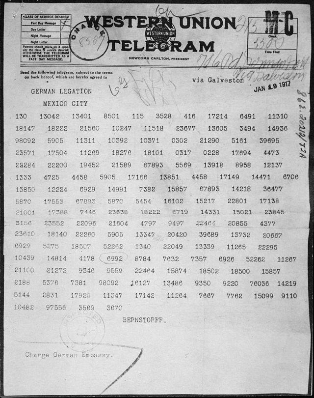 Criptografia do telegramma de Zimmermann