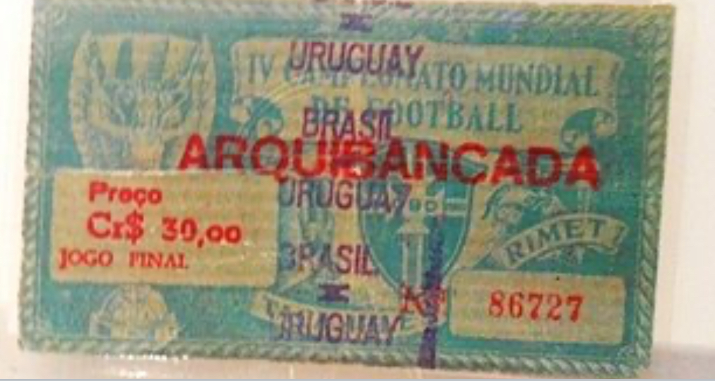 Ingresso para a final entre Brasil e Uruguai