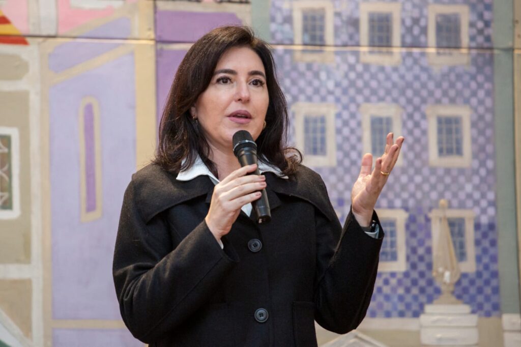 Na imagem, a ex-ministra e pré-candidata ao Senado por São Paulo, SImone Tebet