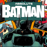 Colagem que remete ao universo de quadrinhos com figuras das hitórias de Batman e uma foto de Scott Snyder