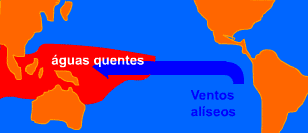 Gif que mostra como se dá a variações da temperatura da água oceânica em decorrência do El Niño