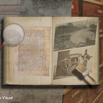 Livro aberto representando um acervo histórico