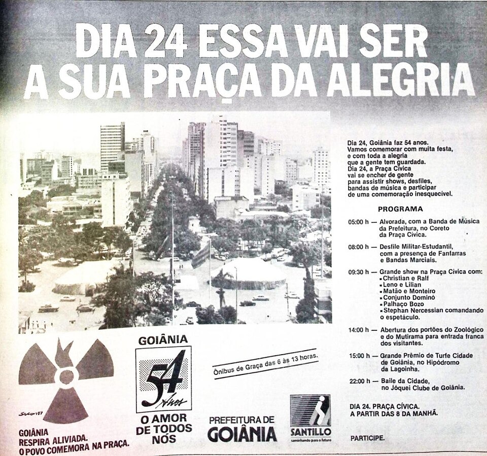 Registro de jornal no contexto do acidente com césio-137