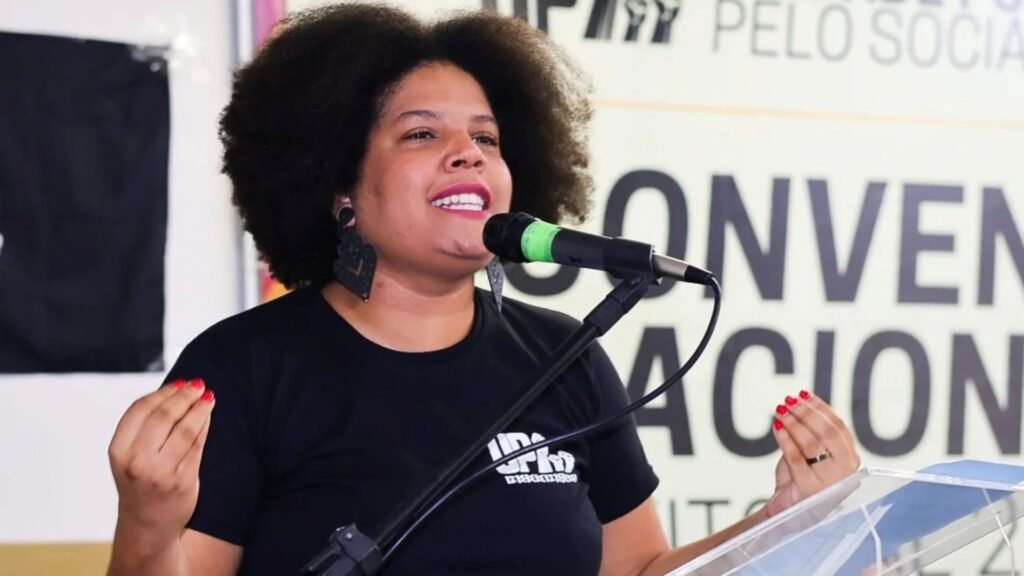 Na imagem, a candidata ao Planalto pela UP, Samara Martins