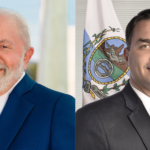 Na imagem, Lula (à esq.) e Flávio Bolsonaro (à dir.)