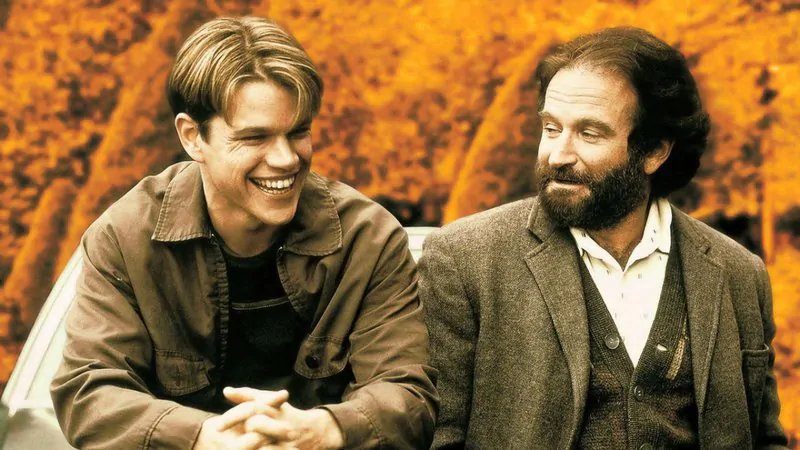 Ator Robin Williams em cena de monólogo