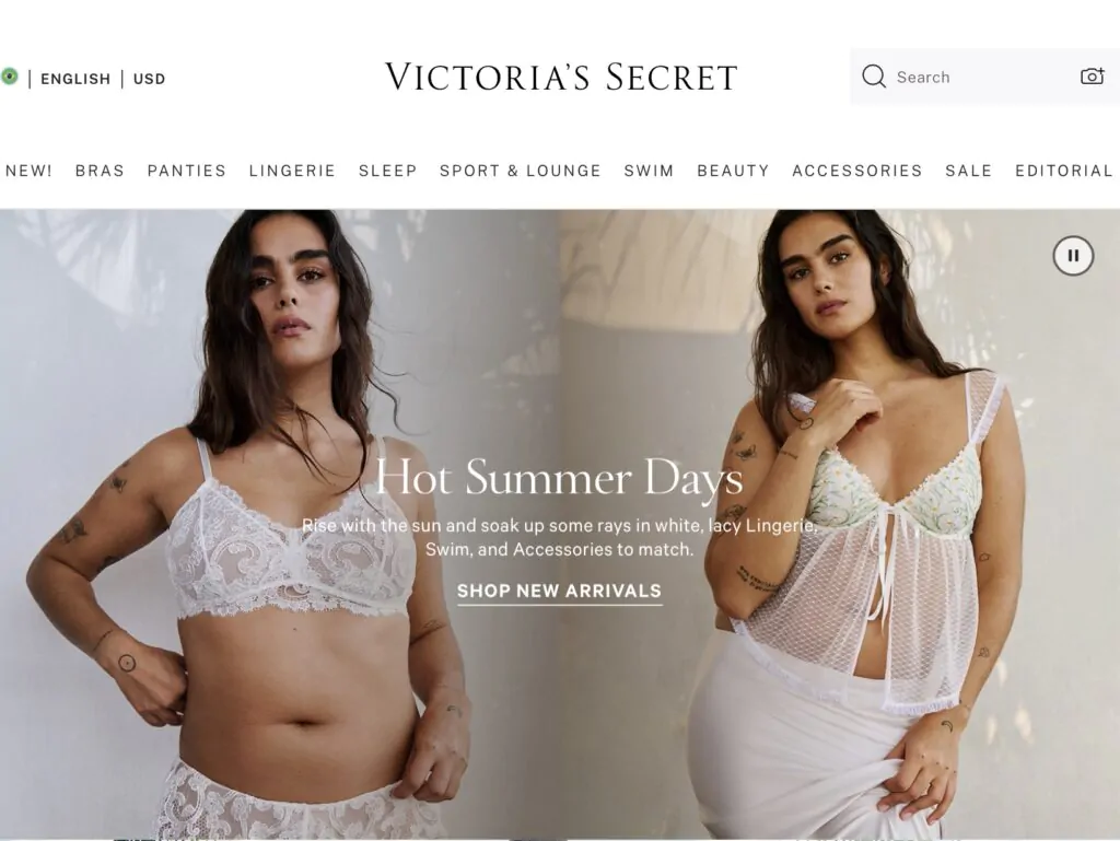 Home do site Victoria’s Secret