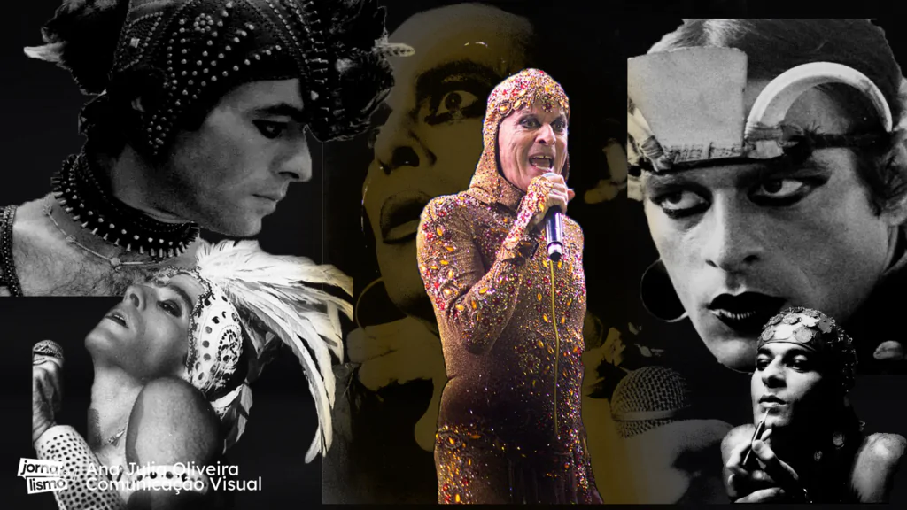 Colagem de várias fotos de Ney Matogrosso