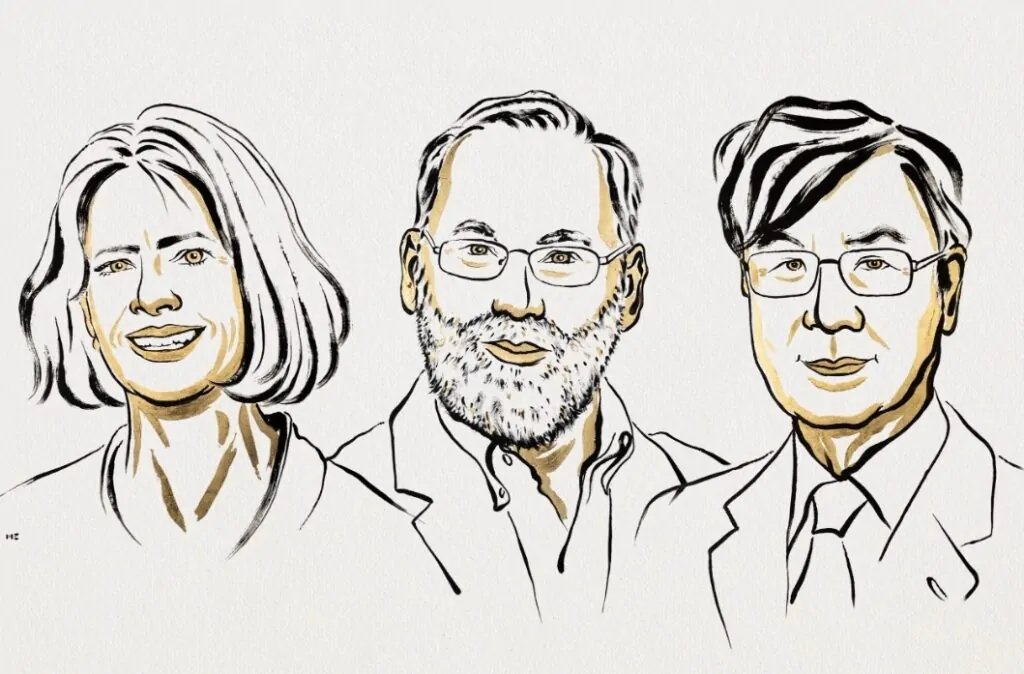 Desenho dos pesquisadores que ganharam o Nobel de Medicina.