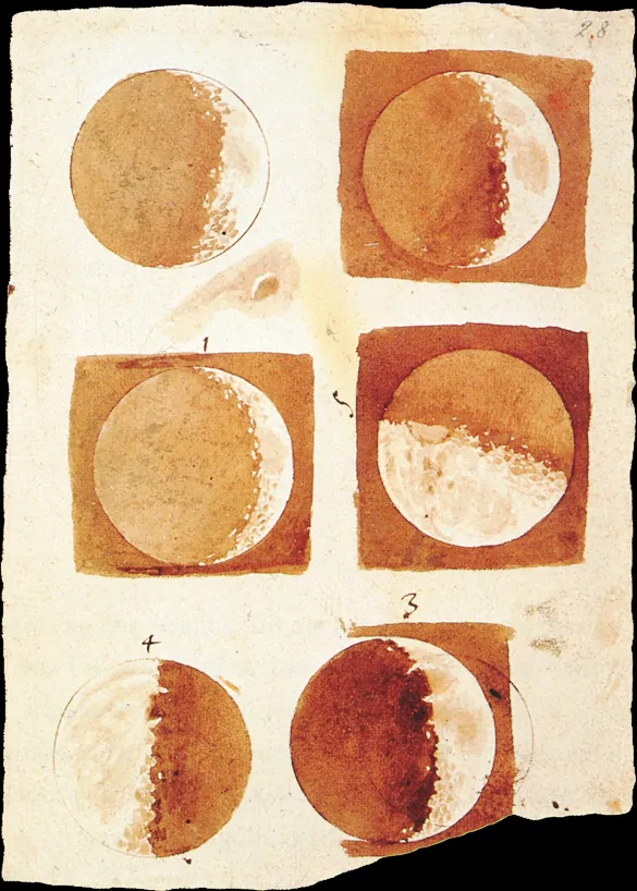 Desenhos de uma lua.
