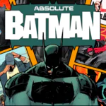 Colagem que remete ao universo de quadrinhos com figuras das hitórias de Batman e uma foto de Scott Snyder